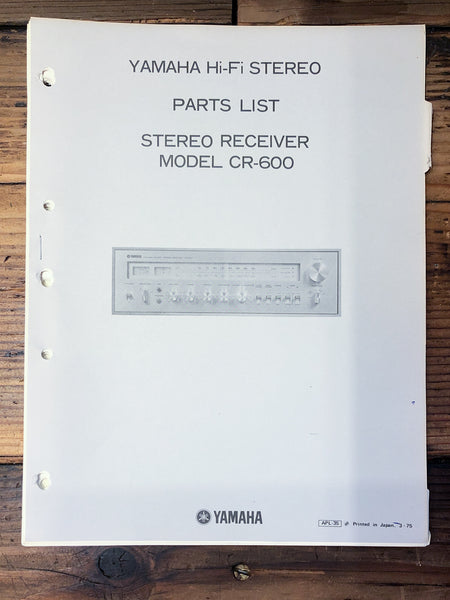 Yamaha CR-600 Receiver Parts List Manual  *Original*