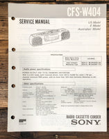 Sony CFS-W404 Radio Service Manual *Original*