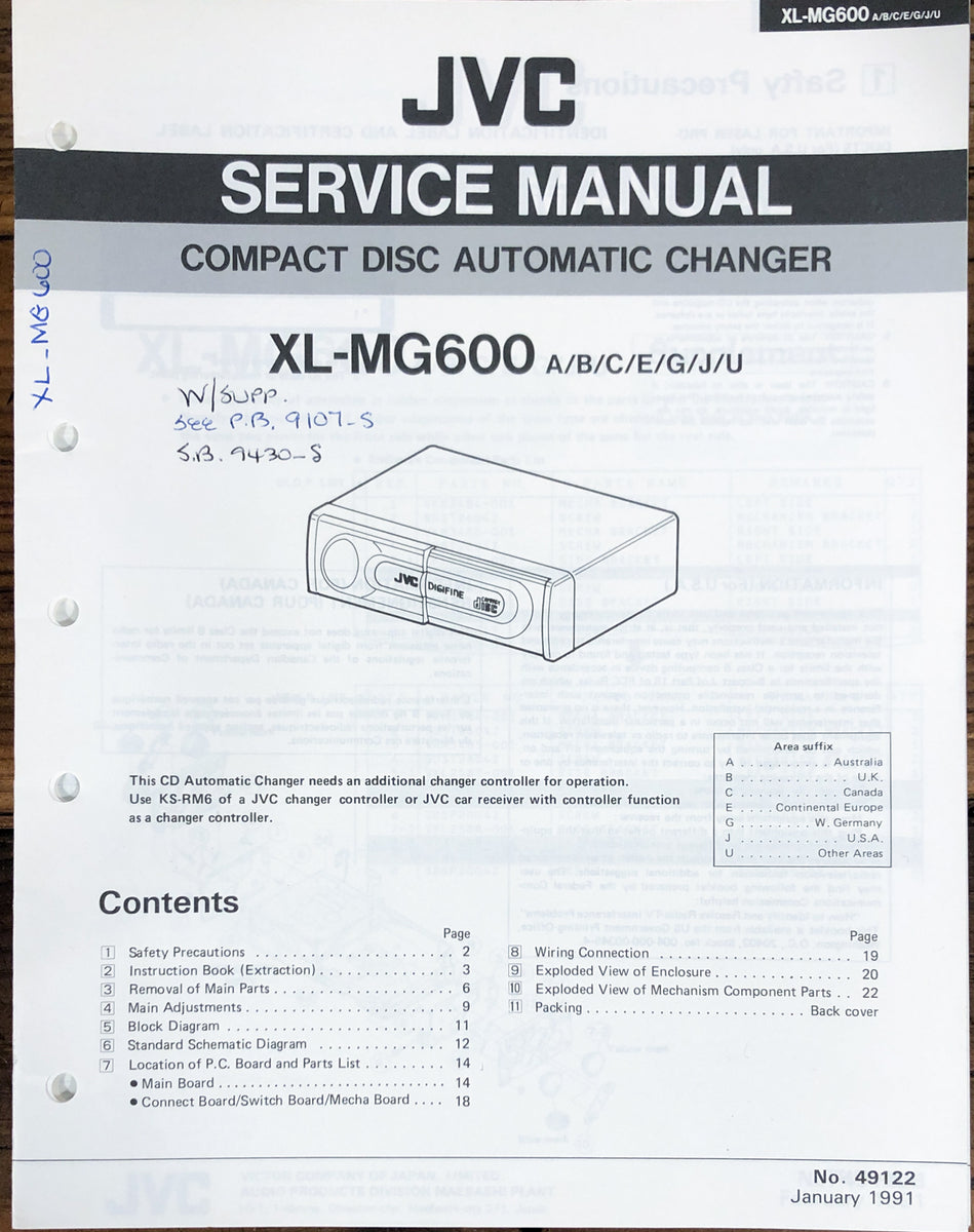CD Changer Service Manual *Original* – Vintage Audio Store - Vintage ...