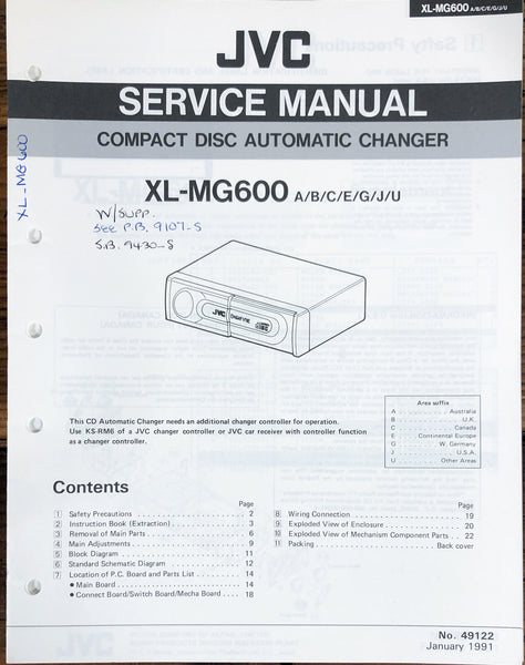 JVC XL-MG600 CD Changer  Service Manual *Original*