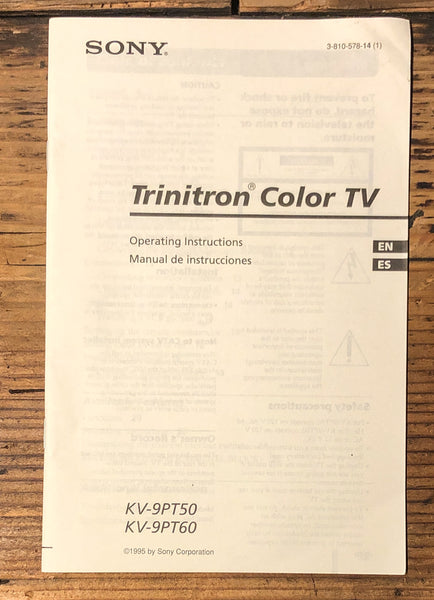 Sony Trinitron KV-9PT50 KV-9PT60 TV  Owner / User Manual *Original*