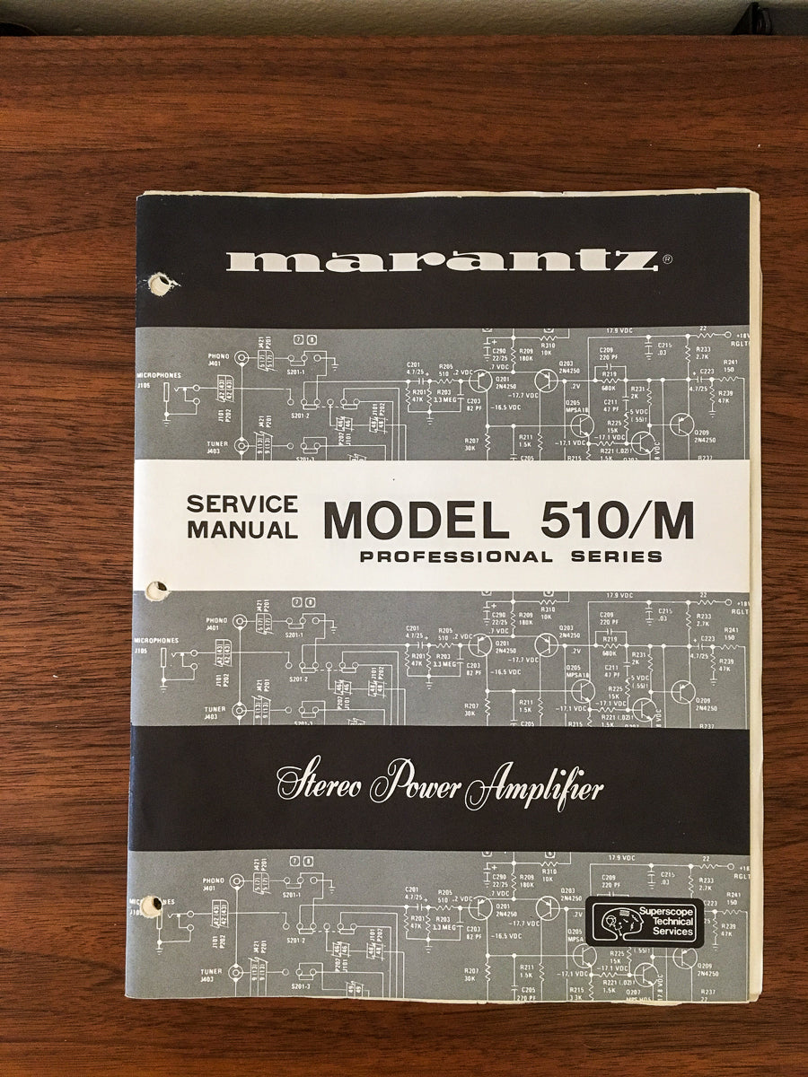 Marantz Model 510 510/M Amplifier Service Manual *Original*
