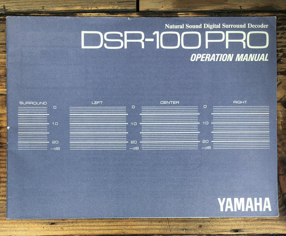 Yamaha DSR-100 Pro Decoder Owners / User Manual *Original*