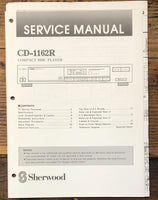 Sherwood CD-1162R CD Player  Service Manual *Original*