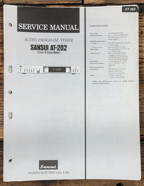 Sansui AT-202 Timer Service Manual *Original*