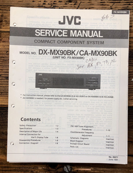 JVC DX-MX90 CA-MX90 BK Stereo  Service Manual *Original*