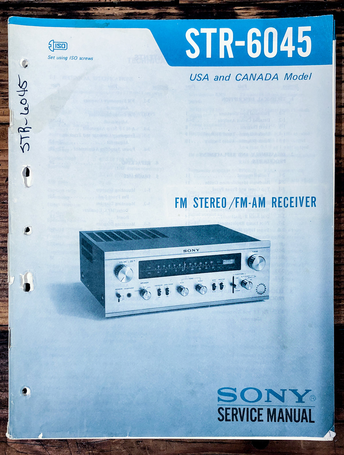 Sony STR-6045 Receiver  Service Manual *Original*