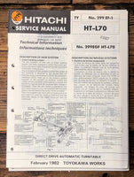 Hitachi HT-L70 Record Player / Turntable  Service Manual *Original*
