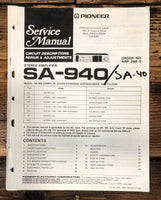 Pioneer SA-940 SA-40 Amplifier Service Manual *Original*
