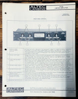 Altec Model 1612A Amplifier  Owners Manual & Schematic *Orig*