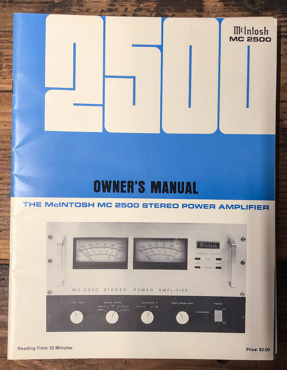 Amplifier Owner / User Manual *Original* – Vintage Audio Store ...