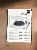 Dual CS-607 Turntable Owners Manual *Original*