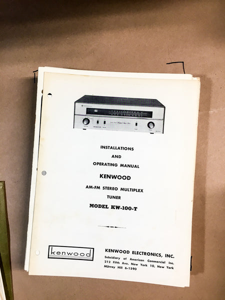 Kenwood KW-100-T / KW100T Tuner Operating / User Manual *Original*