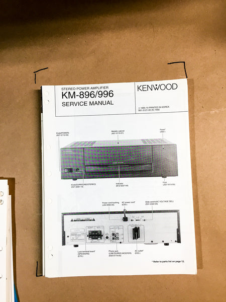 Kenwood KM-896 / KM-996 Amplifier Service Manual *Original*