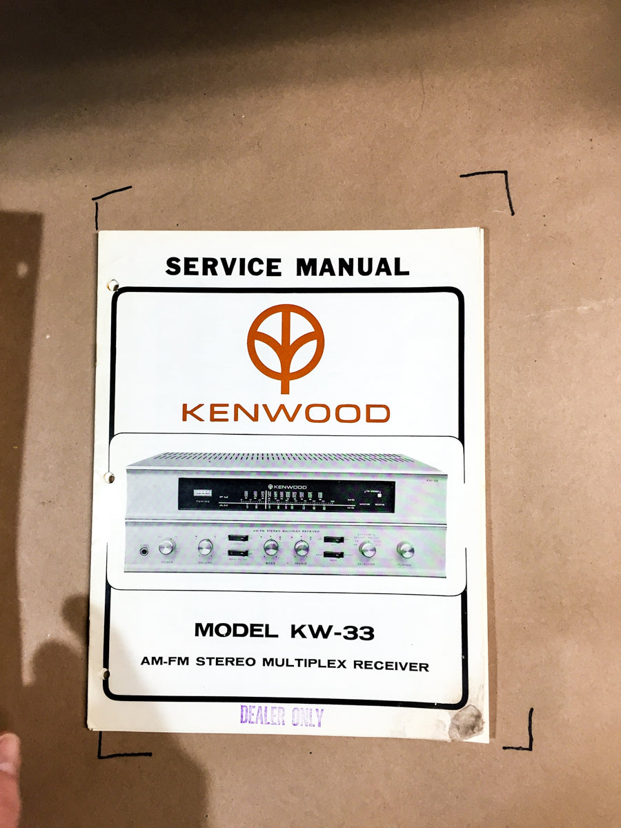Kenwood KW-33 Receiver Service Manual *Original*