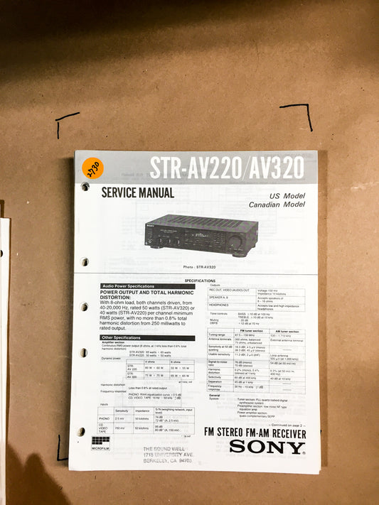 Sony STR-AV220 / AV230 Receiver Service Manual *Original*