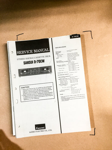Sansui D-70CW Cassette Deck Service Manual *Original*