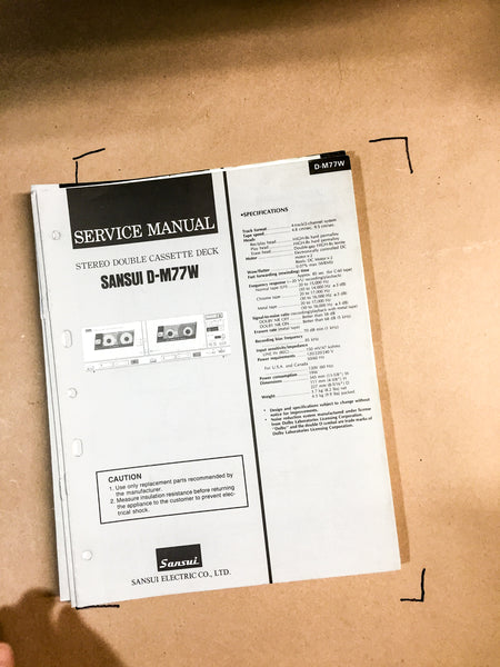 Sansui D-M77W Cassette Deck Service Manual *Original*