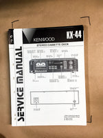 Kenwood KX-44 #1 Cassette Service Manual *Original*