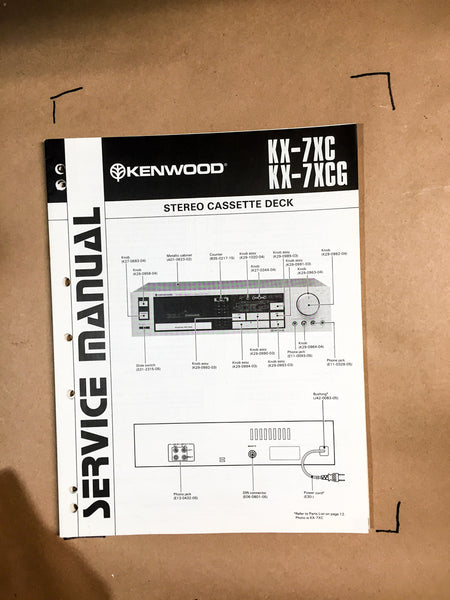 Kenwood KX-7XC / 7XCG Cassette Service Manual *Original*