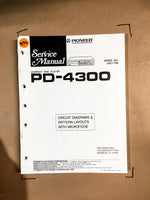 Pioneer PD-4300 CD Player Service Manual *Original*