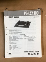 Sony PS-LX430D Turntable Service Manual *Original*