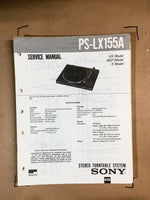 Sony PS-LX155A Turntable Service Manual *Original*