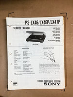 Sony PS-LX46 / PS-LX47 Turntable Service Manual *Original*
