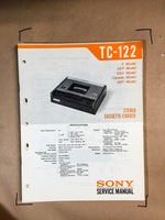 Sony TC-122 Cassette Service Manual *Original*
