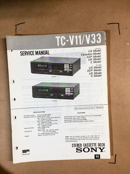 Sony TC-V11 / TC-V33 Service Manual *Original*
