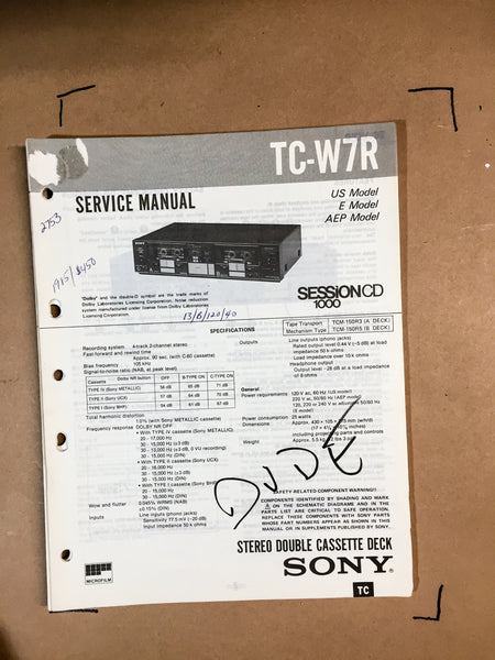 Sony TC-W7R Service Manual *Original*