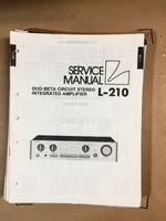 Luxman L-210 / L210 Integrated Amplifier Service Manual *Original*