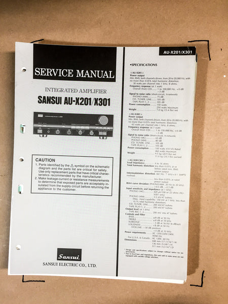 Sansui AU-X201 / AU-X301 Integrated Amplifier Service Manual *Original*