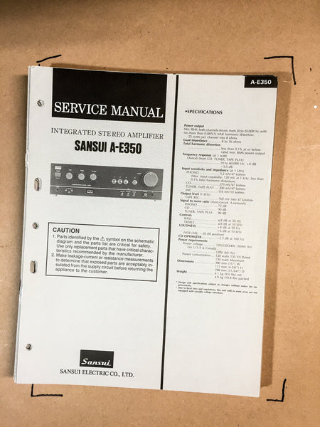 Sansui A-E350 Integrated Amplifier Service Manual *Original*