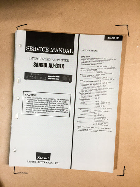 Sansui AU-G11X  Integrated Amplifier Service Manual *Original*