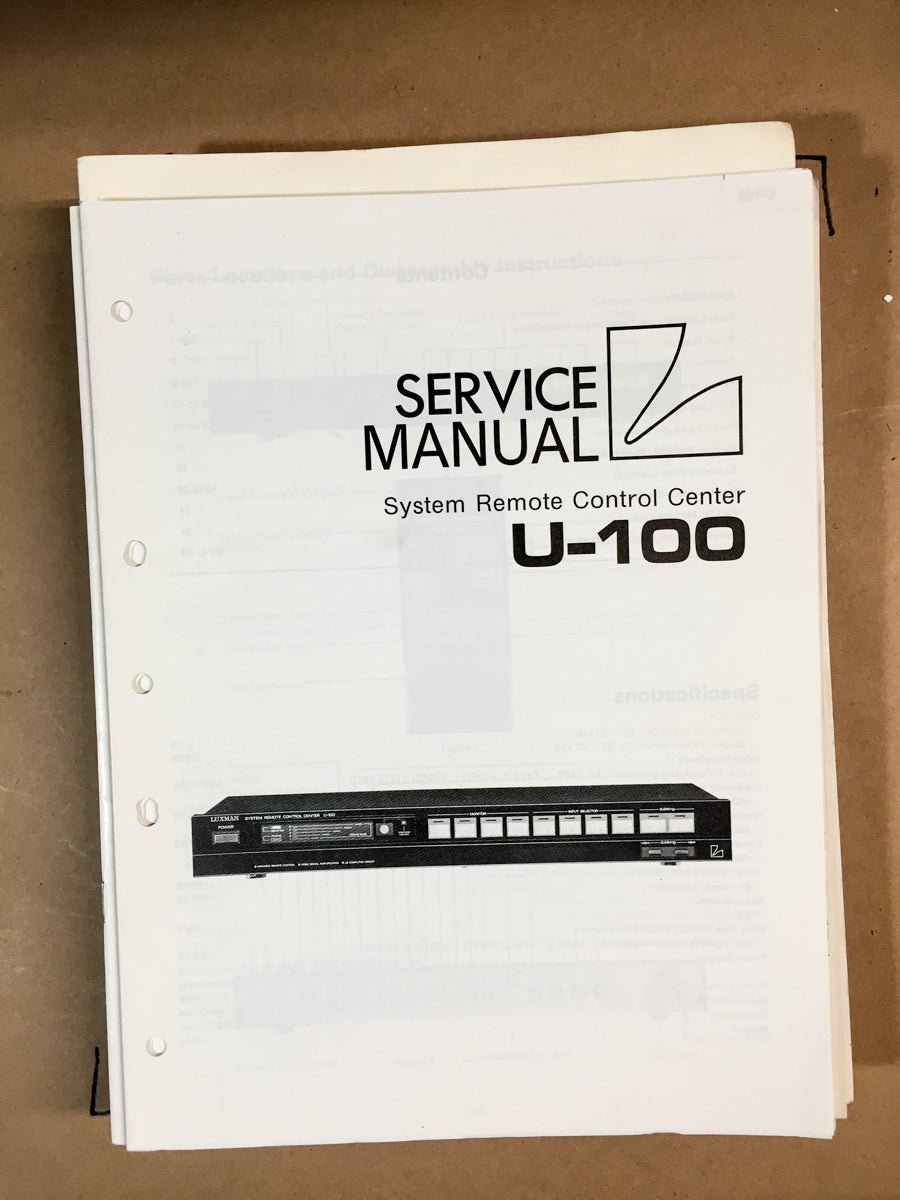 Luxman U-100 Remote Control Service Manual *Original(