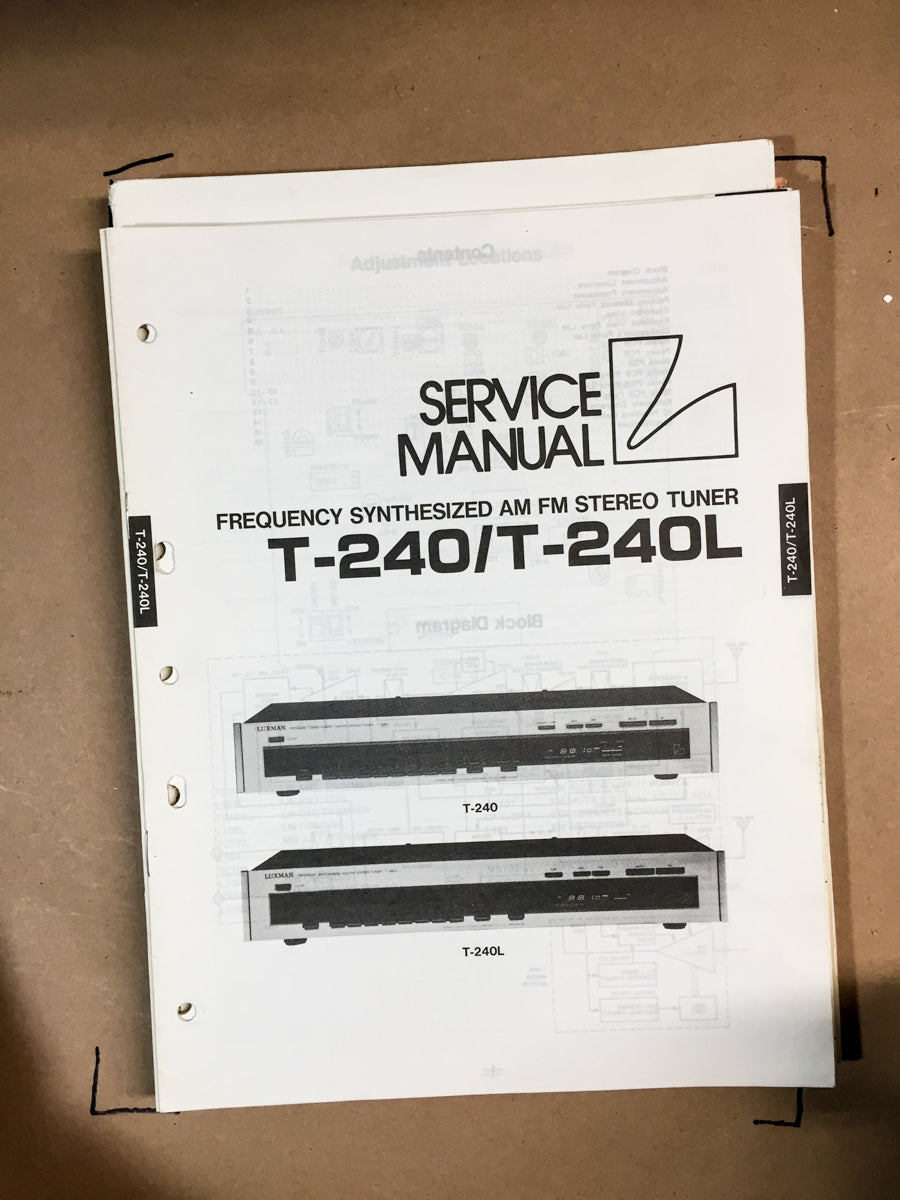 Luxman T-240 / T240L Tuner Service Manual *Original*