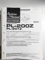 Pioneer PL-200Z PL-201Z Turntable Service Manual *Original*