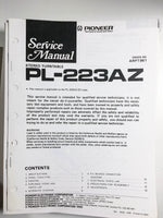 Pioneer PL-223AZ Turntable Service Manual *Original*