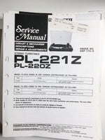 Pioneer PL-221AZ PL-220Z Turntable Service Manual *Original*