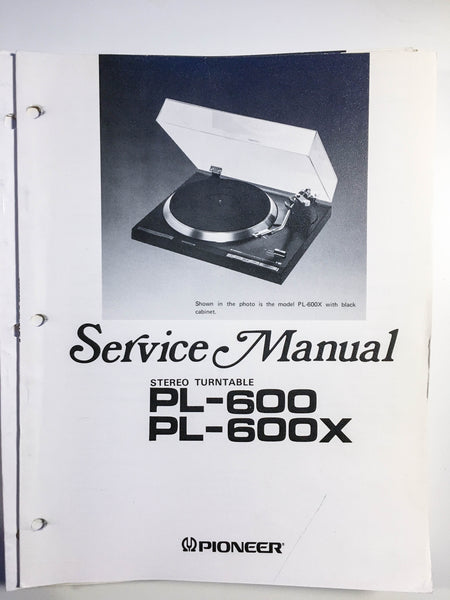 Pioneer PL-600 PL-600X Turntable Service Manual *Original*