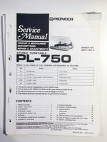 Pioneer PL-750 Turntable Service Manual *Original*