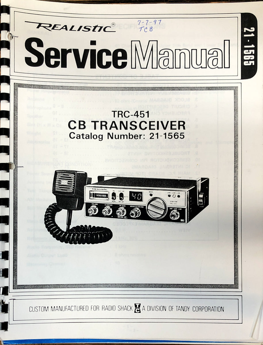 CB Service Manual *Copy* – Vintage Audio Store - Vintage Service ...