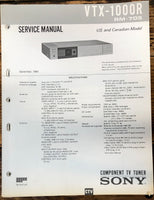 Sony VTX-1000R TV Tuner  Service Manual *Original*