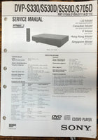 Sony DVP-S330 -S530D -S550D -S705D CD DVD Player  Service Manual *Original*