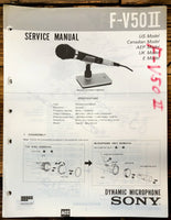 Sony F-V50 II Microphone  Service Manual *Original*