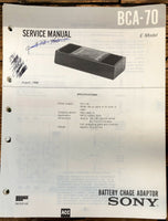 Sony BCA-70 Battery Charger  Service Manual *Original*