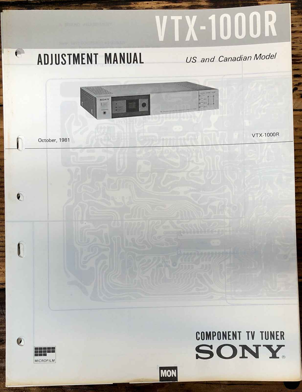 TV Tuner Service Manual *Original* Vintage Audio Store Vintage
