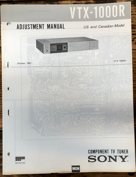 Sony VTX-1000R TV Tuner  Service Manual *Original* #2