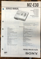 Sony MZ-E30 Mini Disc Player  Service Manual *Original*